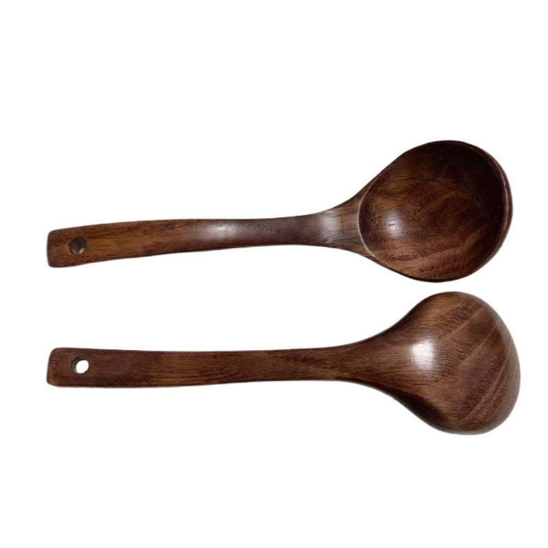 TEMU 2pcs Japanese And Korean Style Creative Wood Soup Ladle, Pot Ladle, Suitable For Serving Soup, Rice, , And Hot Pot. Original Wooden Ladle,