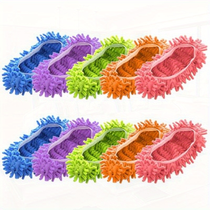 10pcs Slipper Covers, Spring Slipper Mops, Vacuum Slippers, Household Cleaning Slippers, Suitable For Shoes And Mops With Dimensions Less Than 12.9 Inches, Machine Washable