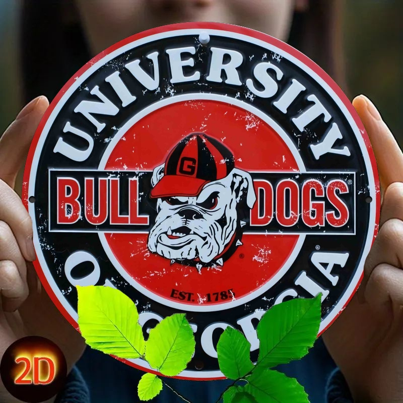 

Bulldog-themed 8x8" Metal Wall Sign - Iron, Indoor/outdoor Decor For Kitchen & Dining, Flat Print, Hanging Picture