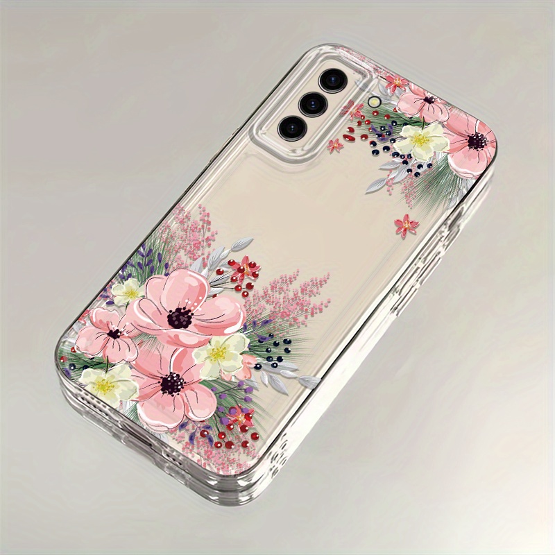 TEMU Beautiful Flower Mobile Phone Case For Galaxy A5 A3 A02 A34 A13 A14 A32 A24 A12 A50 A54 A70 A73 A34 A55s Phone Case Note 10f12 M10s New