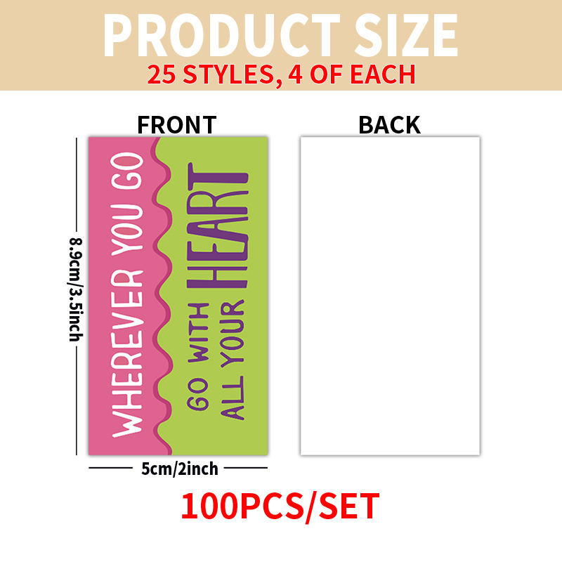 TEMU 100pcs Daily Incentive Inspirational And Kindness Cards For , Family, Love, Friendship, Life, Motivation, Valentine's Day, Easter Gifts
