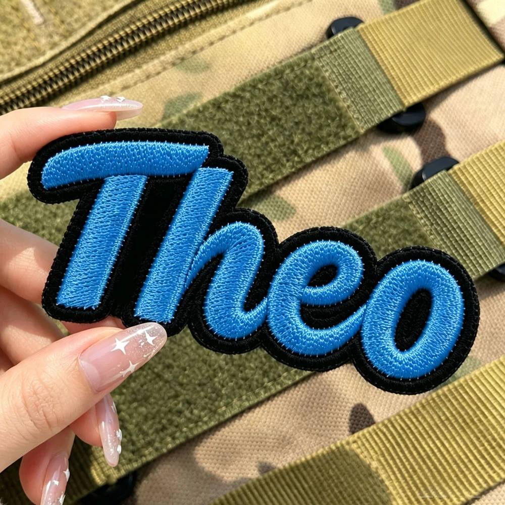 TEMU Custom Personalized Name Embroidered Patches, Outline Bubble Letter Iron-on Name Labels, Large Multicolor Fabric Appliques With Dense Reinforced