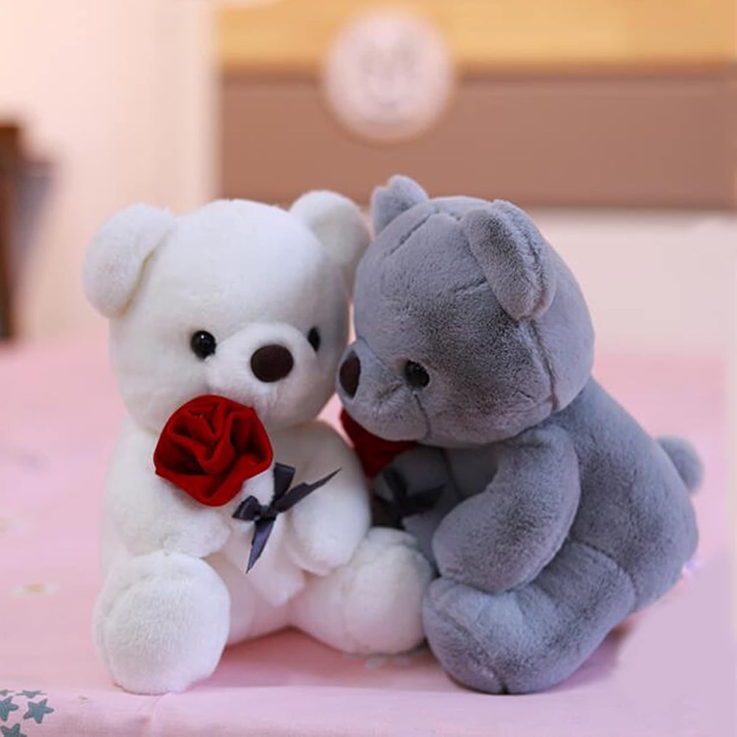 9.8 Inch Cute Teddy Bear with a Rose Bouquet