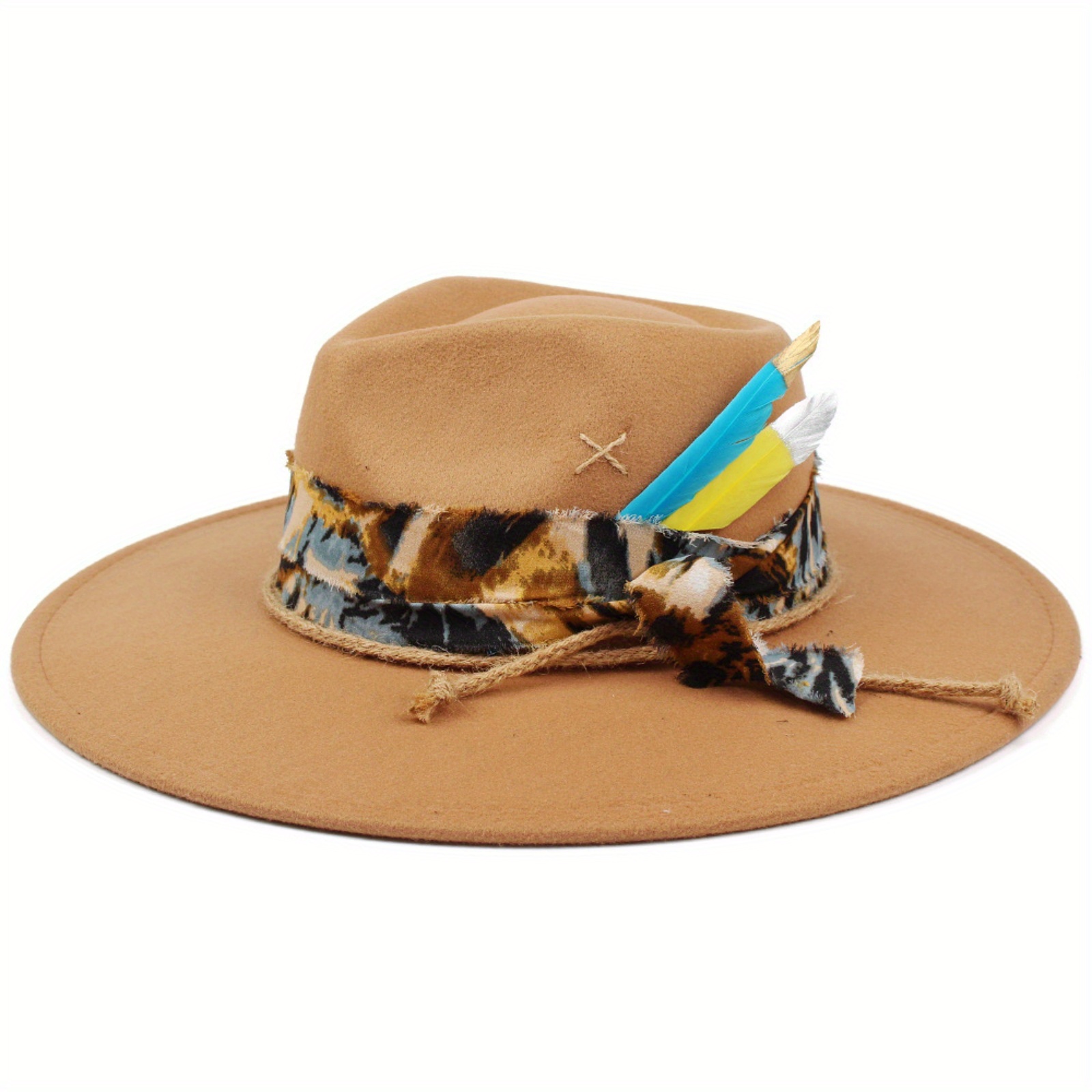 Stylish Tan Hat with Colorful Accents Eugenia Kim Two-Tone “Cecily” Sunhat w/ Scarf Accent  main image 4
