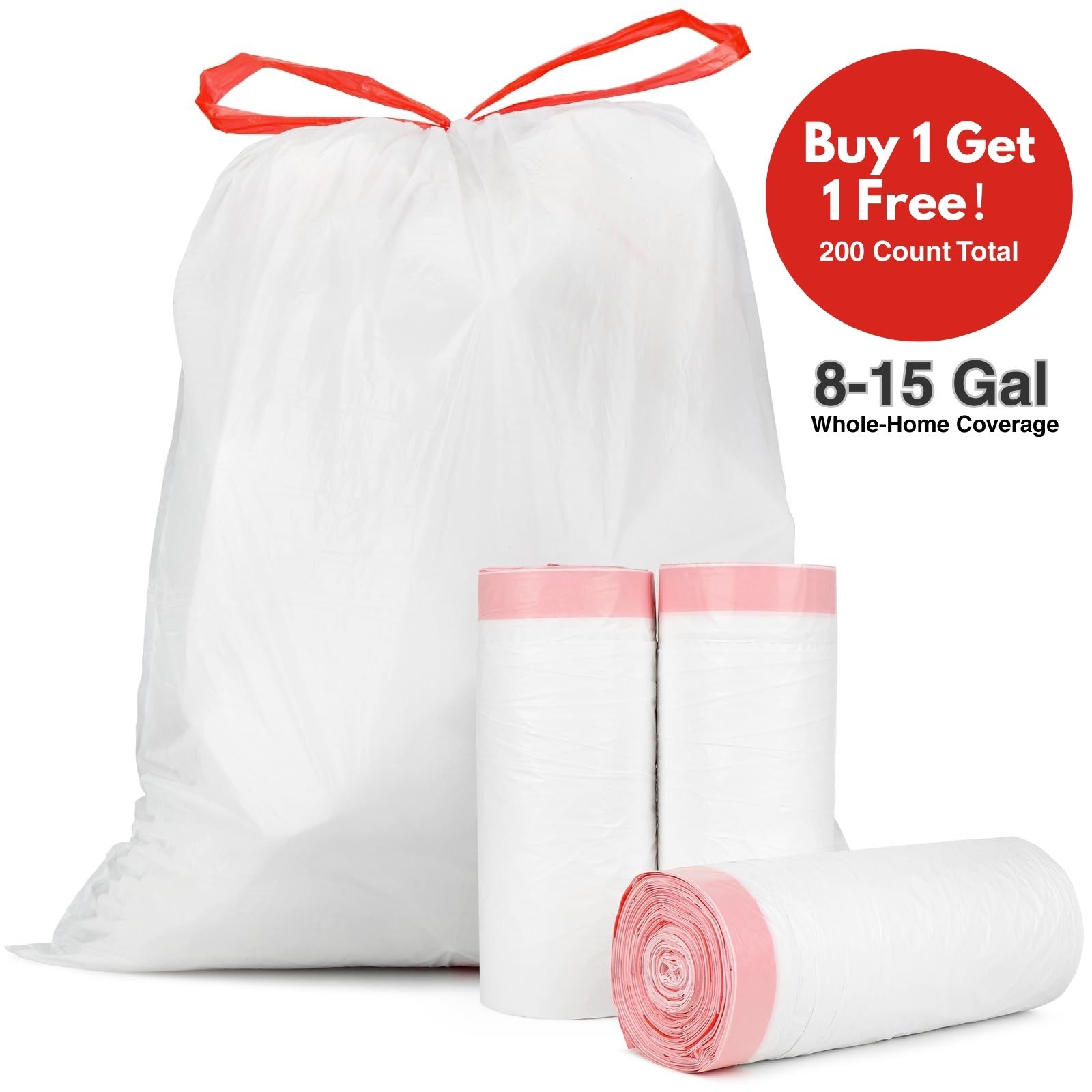 TEMU And Another At No Cost - 200pcs, Of Garbage Bags Suitable For Most Standard 8/10/12/13/15-gallon Kitchen And Office Waste Bins Industrial-grade, Tear-resistant