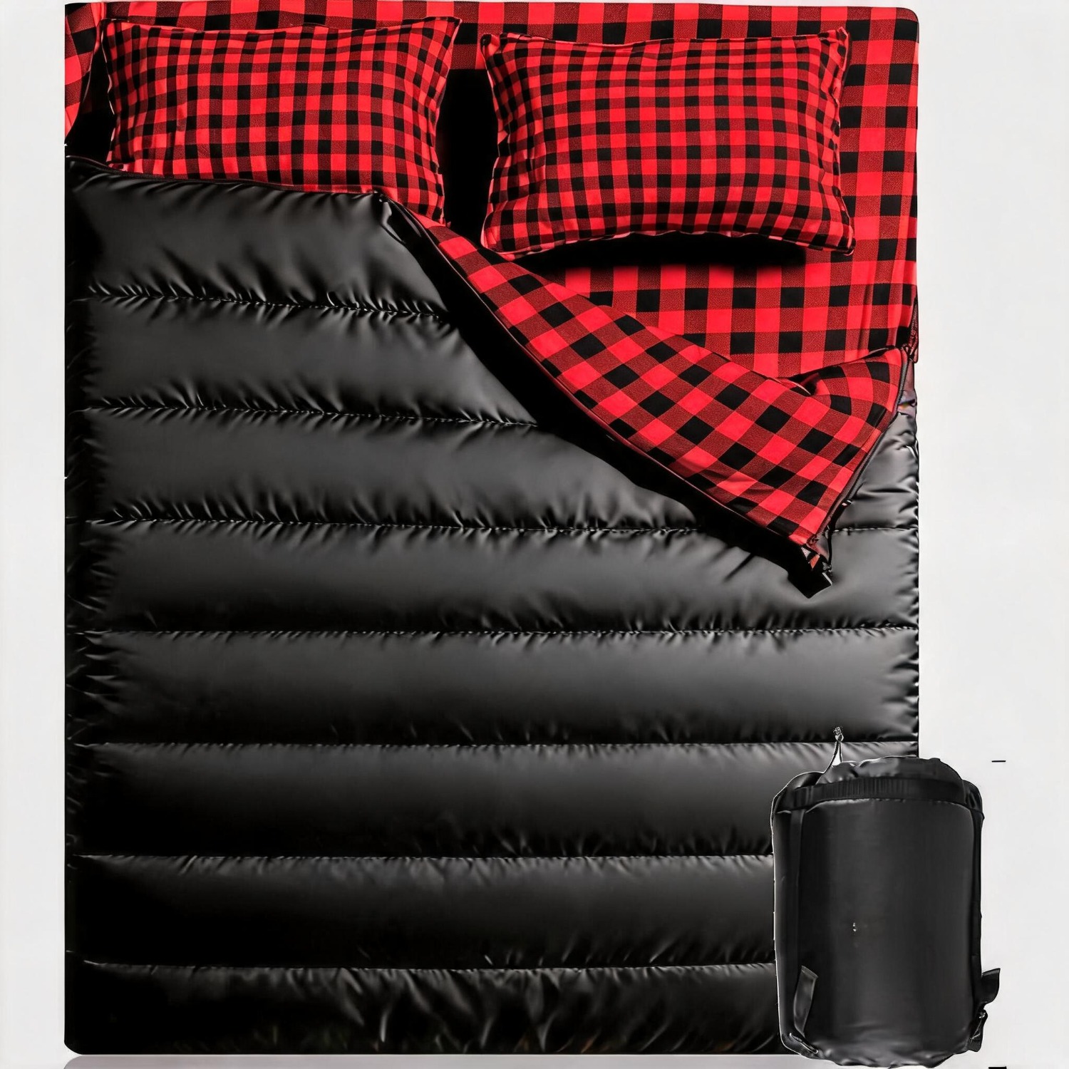 Temu – TEMU Queen Size Soft Double Sleeping Bags With 2 Pillows For Adults, 2-person Sleeping Bag For Camping, Backpacking, Or Hiking, Lightweight With