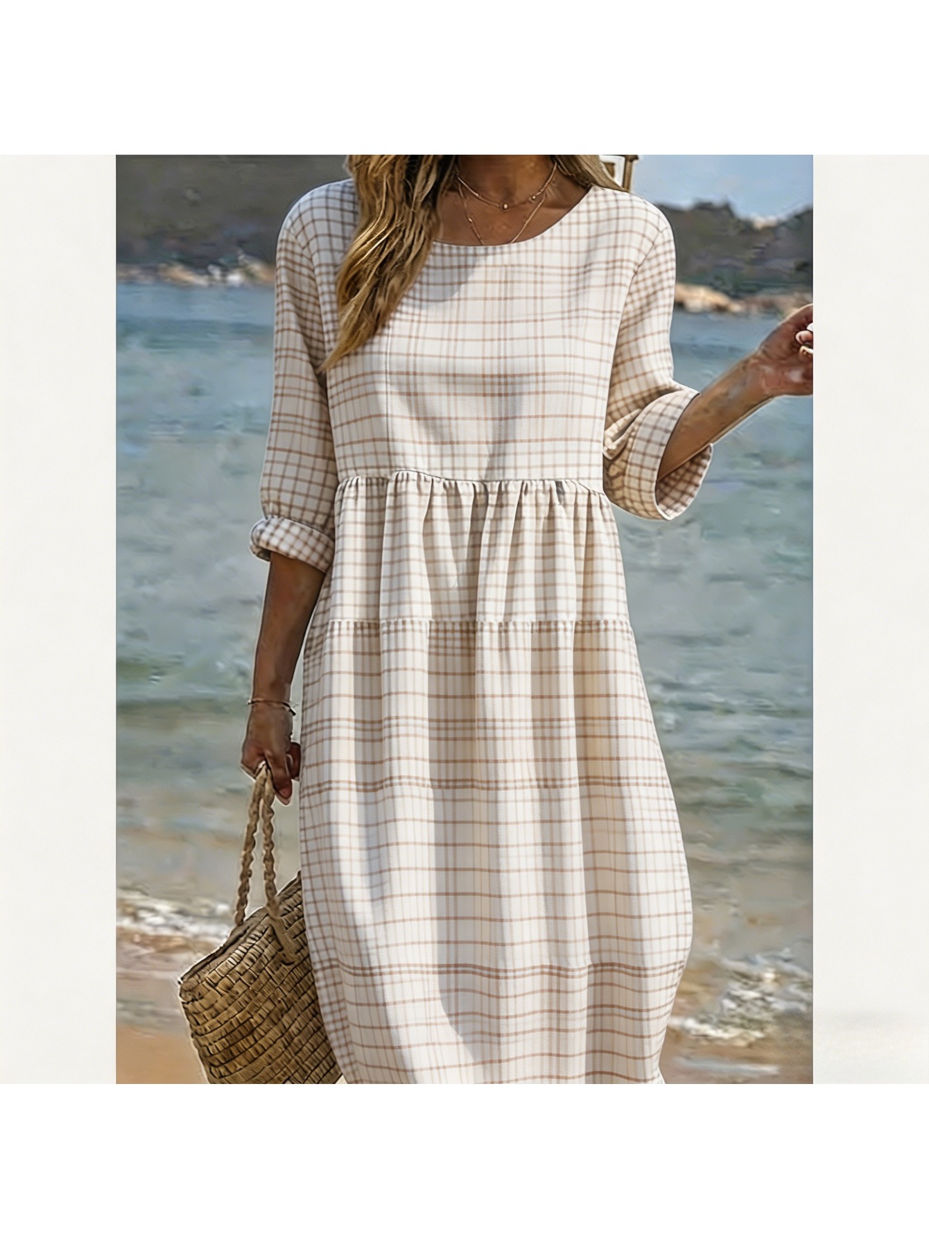 3 4 sleeve dress sold on Temu United States