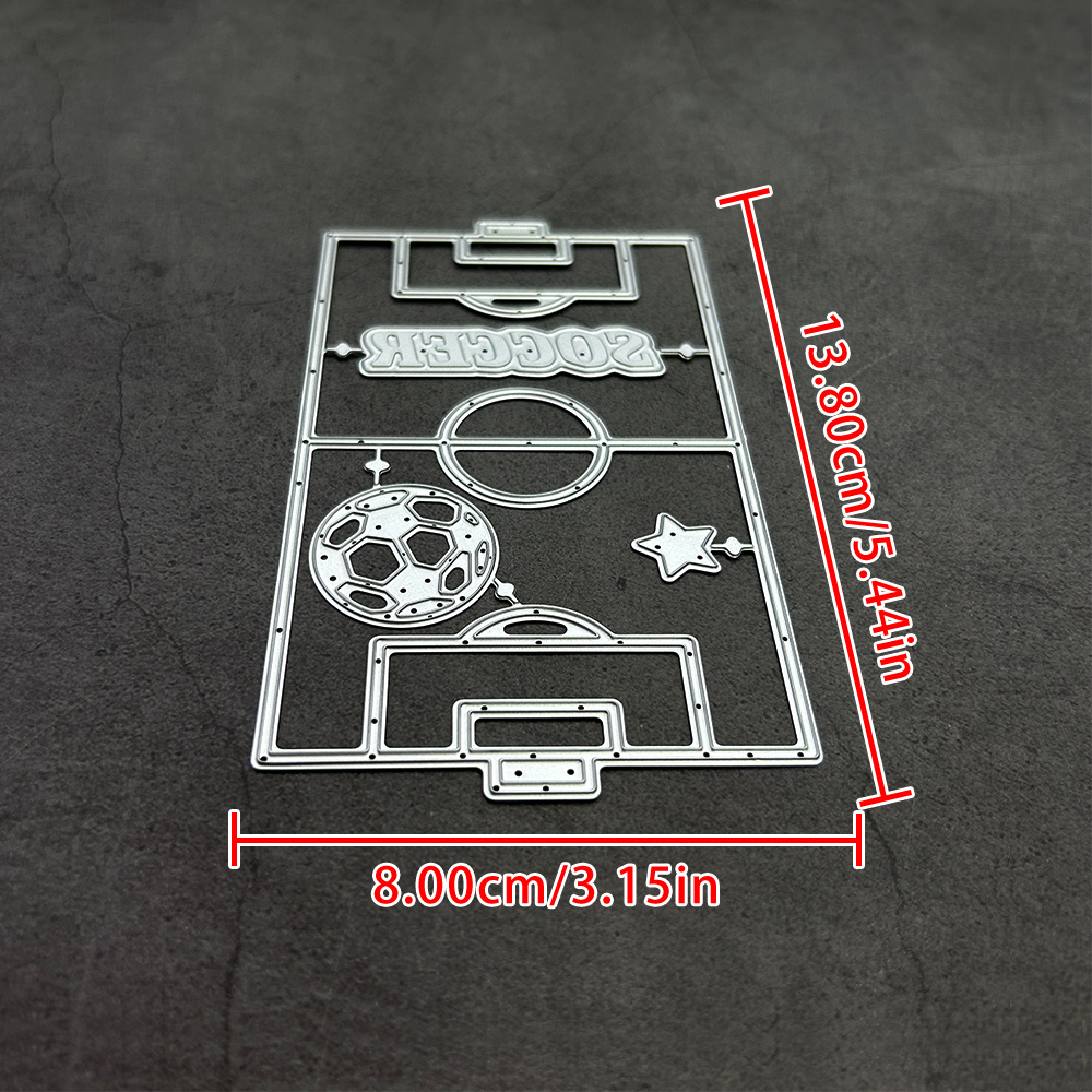 TEMU 1pc Sports And Soccer-themed Metal Embossing And Cutting Dies-featuring Cutting Dies Shaped Like Soccer Player , Cleats, Medals, Whistles, And A