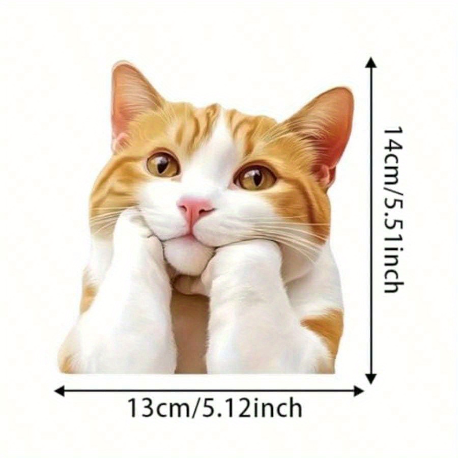 TEMU Adorable Cartoon Feline Contemplating Life, Perfect For Car Stickers And Laptop Decals - Vinyl Stickers Are Suitable For Car Windows, Trucks,