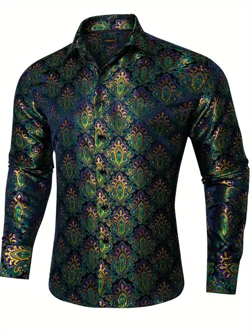 hippie dress shirts Psychedelic Tie Dye Mens Cotton Shirt, Long Sleeve Button Up Oxford Dress Shirt Trippy Hippie Rave Festival, Rorschach Tied Dyed