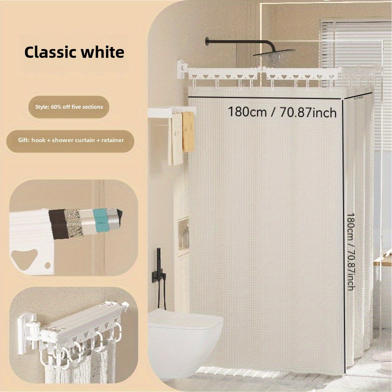 Tringle à Rideau Extensible Aluminium – Tension 40-70 Cm – Installation Sans Perçage Rideau Douche / Fenêtre / Armoire
