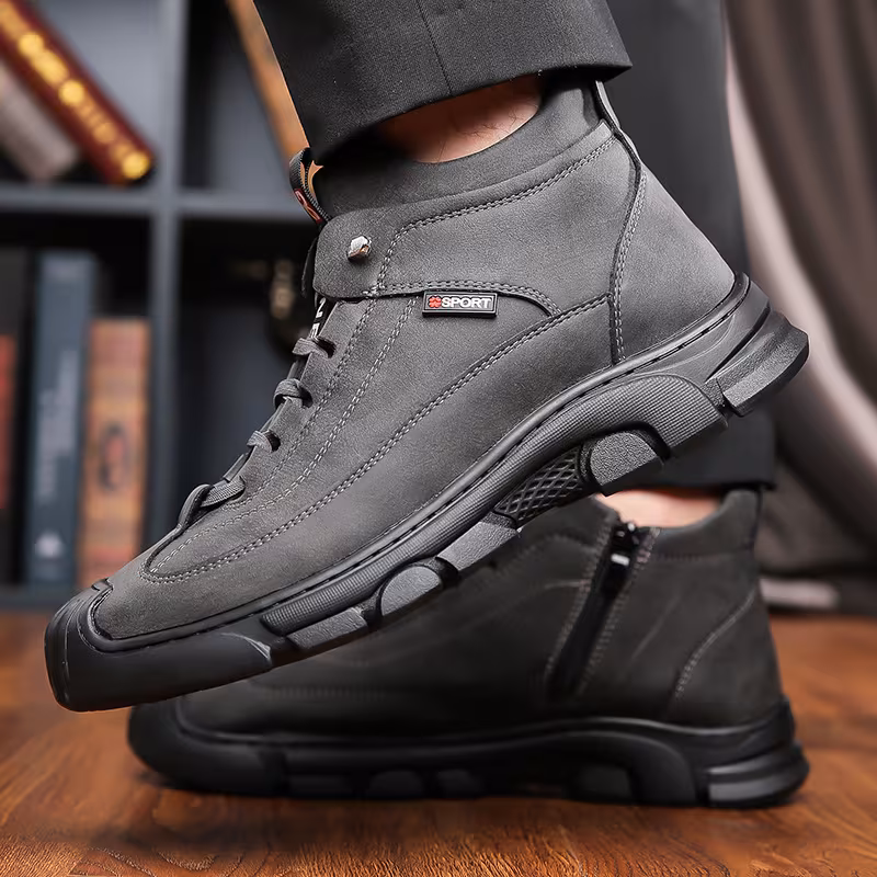 mens winter boots slip resistant anti kick all terrain traction eva sole like upper adjustable closure cushioned insole for outdoor casual everyday black boots for men slipresistant shoes sleek breathable interior Product details 9