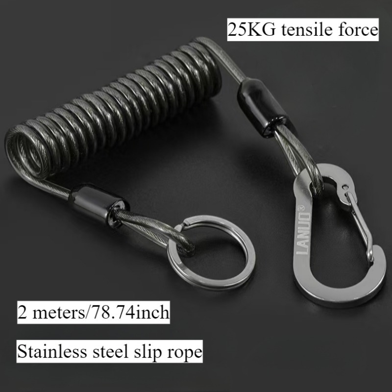 TEMU 1pc Lightweight And Durable Pe Fishing Rod Safety Kit, Equipped With Retractable Reel Buckle And Hanging Rope