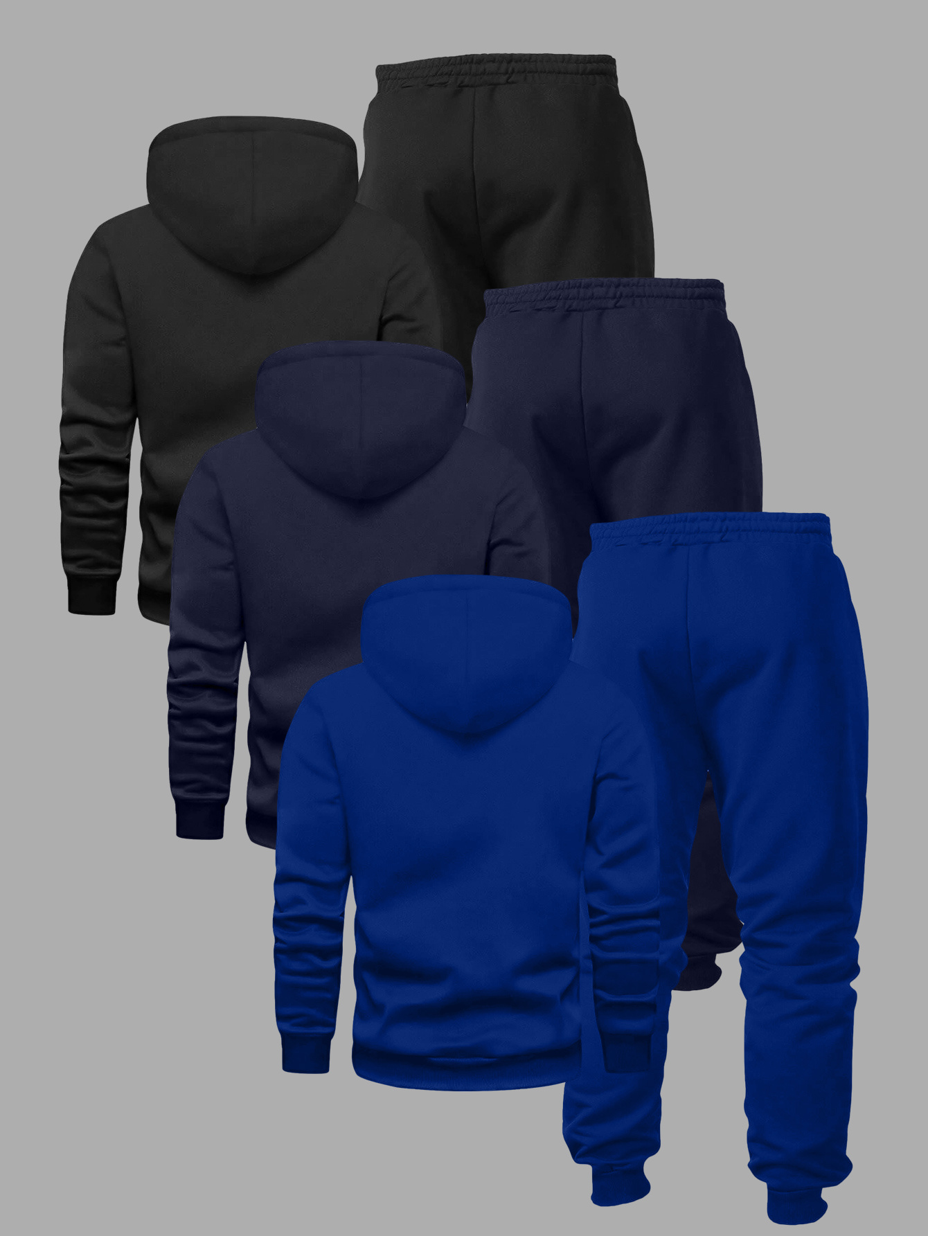 Men'S Casual Hooded Sweatshirt & Joggers Set - Geometric Letter Print, Regular Fit, Long Sleeve, Drawstring Waist, Geometric Pattern, Fall/Winter Collection, Fall Winter Apparel | Geometric Print Hoodie | Drawstring Hoodie