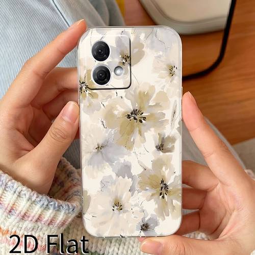 phone case 2d flat light ink floral pattern phone case suitable for moto edge 20 30 40 60 moto g 5g 2023 2024 g power 2025 g35 g45 g50 g52 g54 g55 g56 g72 g75 g82 g84 g85 g86 e15 shockproof full cover soft case gift trendy new c