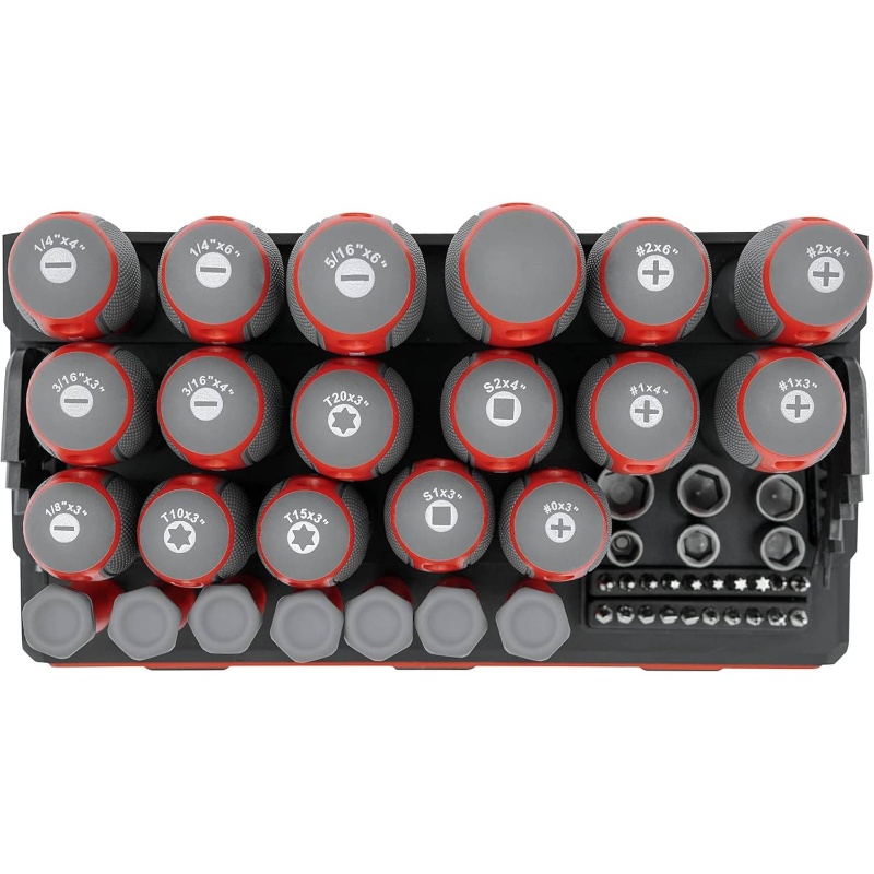 114pcs heavy-duty screwdriver set with magnetic tips & swivel-end precision screwdrivers, nut drivers,  , bits -   tool kit with mountable rack for   & organization, ergonomic red/ -coded design, durable construction for home, automotive, electronics repair (no power required), home toolkit, electronic repairs, clear labeling,   material, diy enthusiasts, diy beginners Product details 4