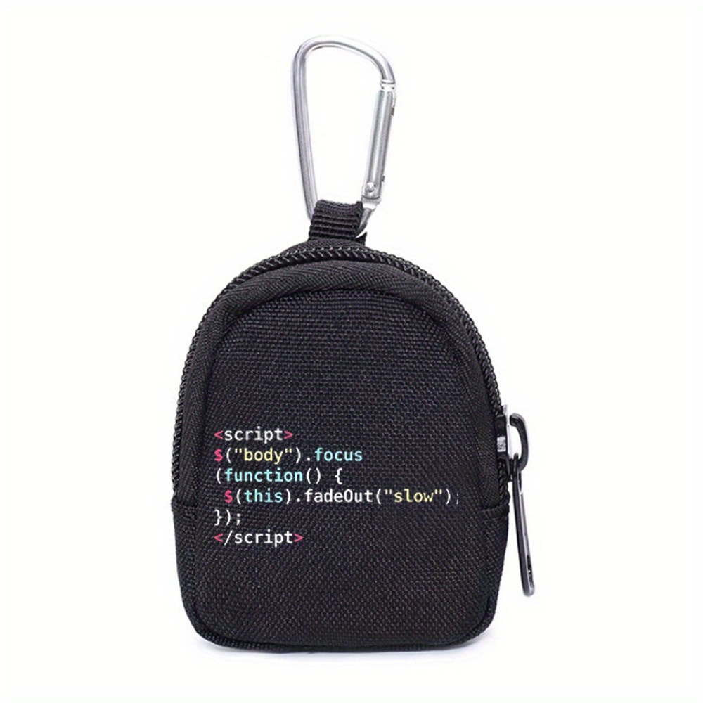 TEMU 1pc Code Wallet With Keychain, Compact Coin Purse Organizer For Men, Secure Zipper Closure, , Ideal For Sports & Travel