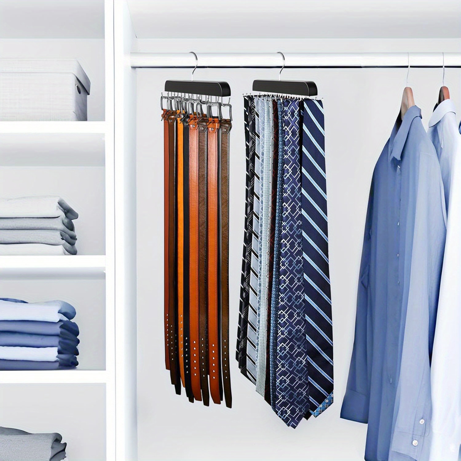 Cintre Ceinture SUPPORT DE PORTE-CEINTURE Rotatif Polyvalent Pour Placard Organisateur Range Ceinture