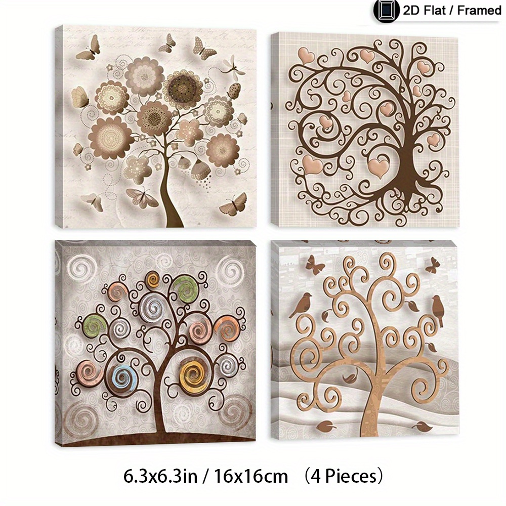 TEMU opere d' contemporanee su tela 2D, Decorazioni murali con paesaggio Albero della Vita, Stampe Mandala, murale naturale, Zantedeschia rosa con e