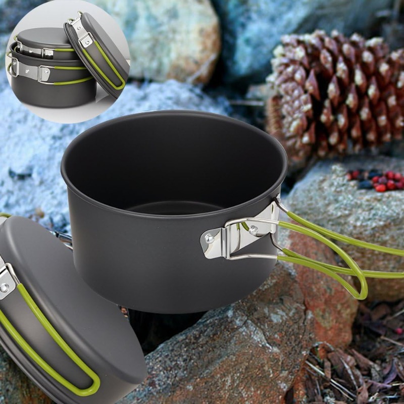 Camping Cookware Set, Pot and Pan Combination for Backpacking