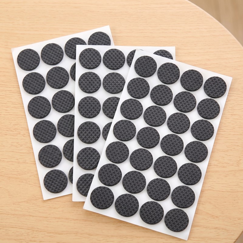TEMU 72 piezas, Almohadillas autoadhesivas antideslizantes para muebles, protectores de piso negros resistentes a los arañazos, adecuados para patas