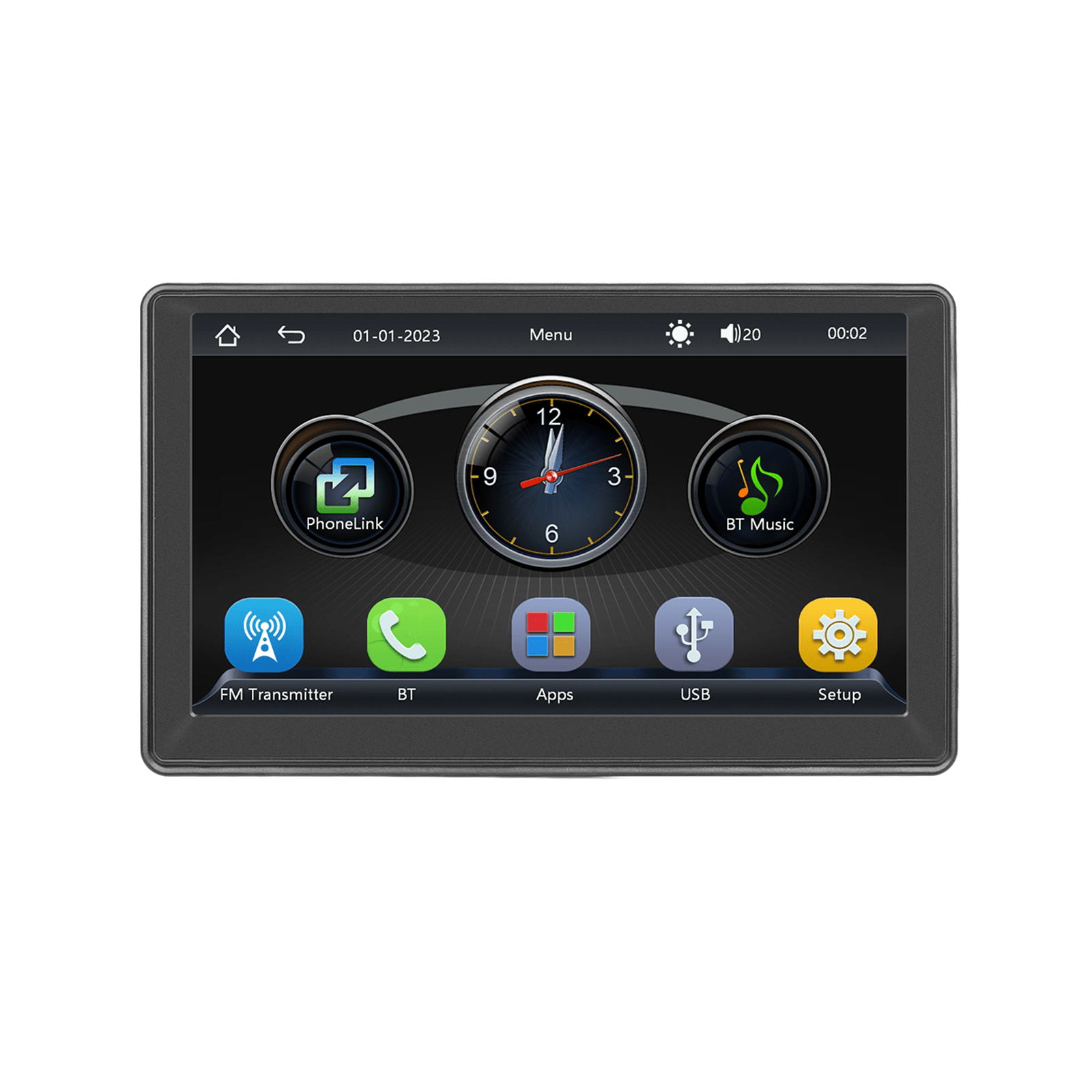 Image of Podofo 7-inch & Auto For Motorcycles - Compatible For / Smartphones, Wireless Display With Screen, Motorcycle Radio For Helmets & Headphones