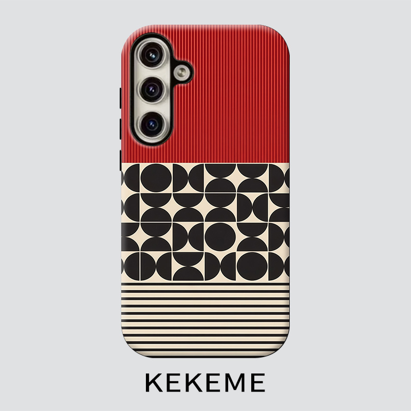 TEMU Custodia per telefono: KEKEME Custodia 2-in-1 con pellicola a righe orizzontali e verticali, adatta per for Galaxy S26 S25 S24 S23 S22 S21 S21+