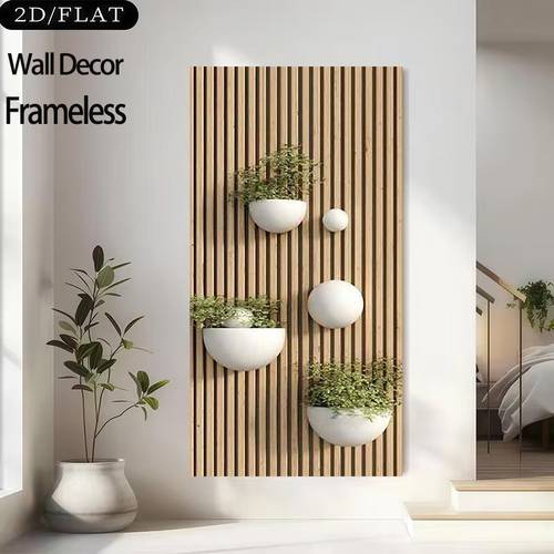 2d flat 1pc large modern minimalist green plant wall frameless wide canvas panel suitable for home decor housewarming gift scale botanical for office decoration 2d flat