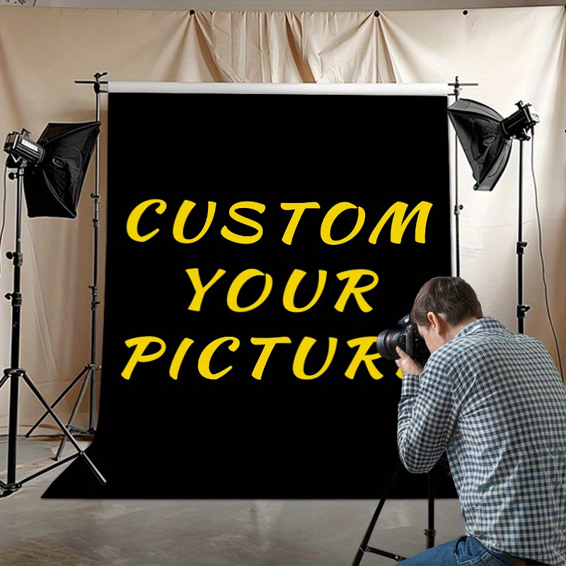 

1pc Customizable Photo Backdrop - Polyester Party Banner With "custom Your Picture" Design, Weddings, Graduations & Holiday Decor - Studio Prop With , Personalized Photo Prop|studio Quality Backdrop