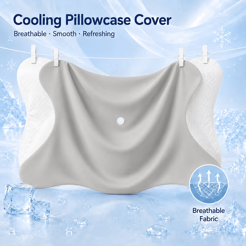 TEMU Ergonomic Replacement Pillowcase With Multiple Color Options, Size: 60/40/12. Smooth, , And Breathable. Zipper Design For Easy Removal And