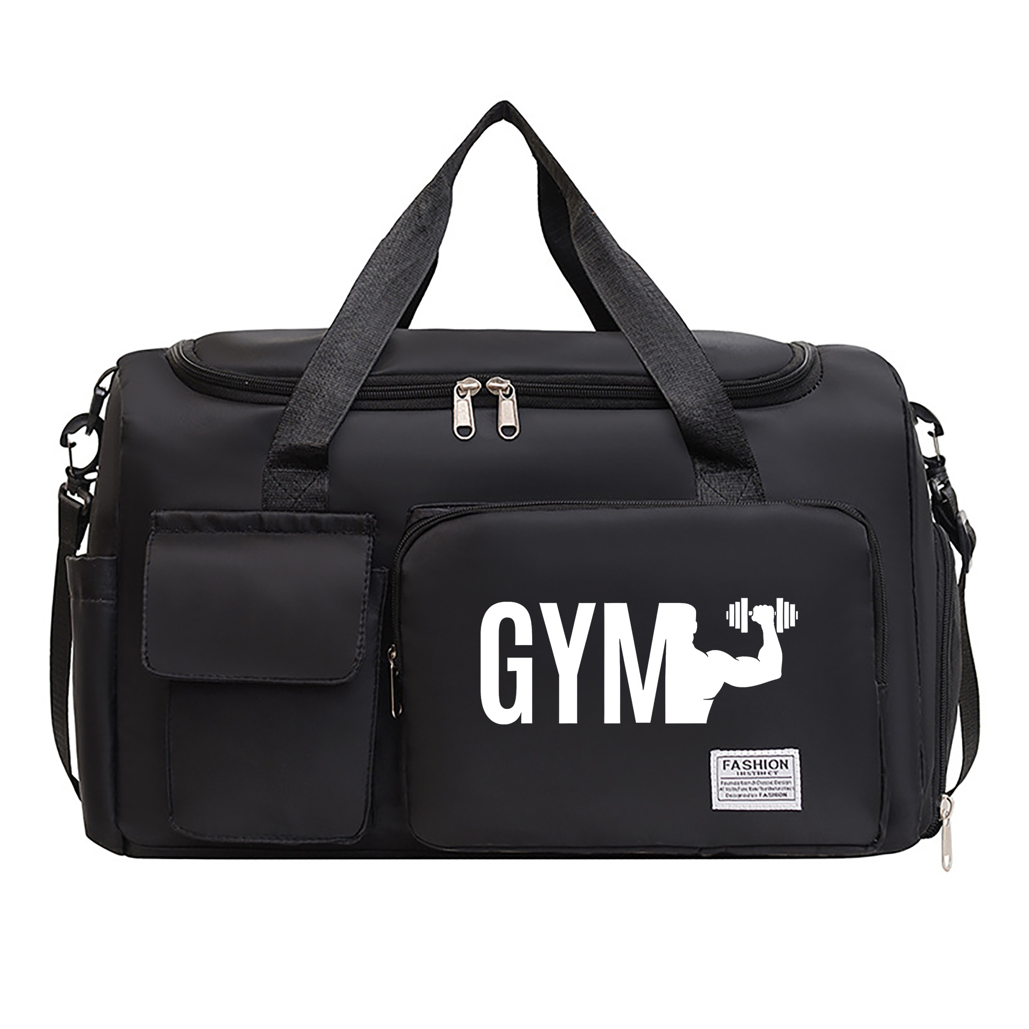 E-shop Fitness Hanteln Muster Reisetasche, Multifunktionale Fitness Duffel Bag und Rucksack, Große Kapazität Lässige Nylon Reisetasche, Leichtgewicht,