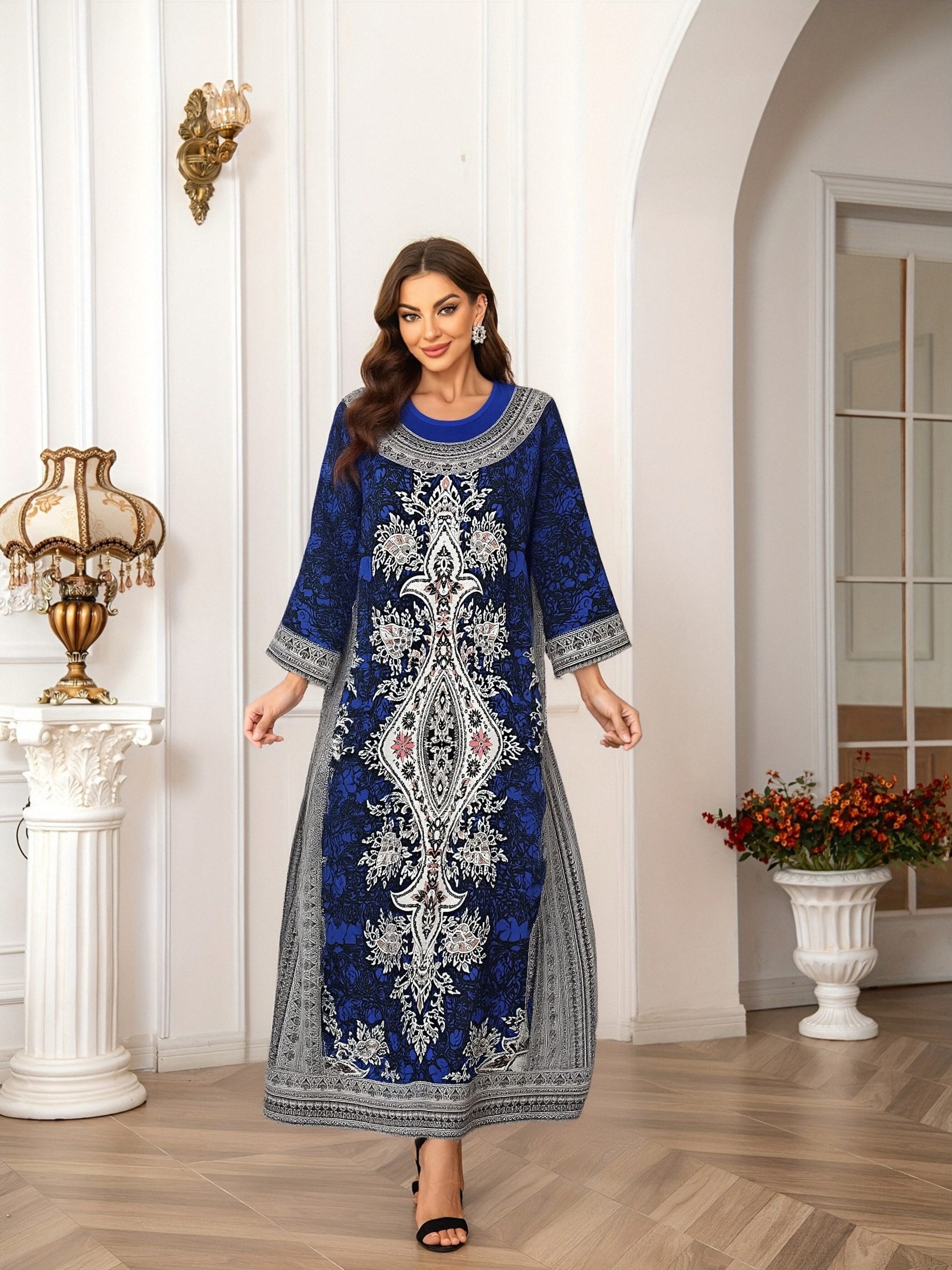2026 early spring new arrival blue gray contrast color dress - Temu Oman