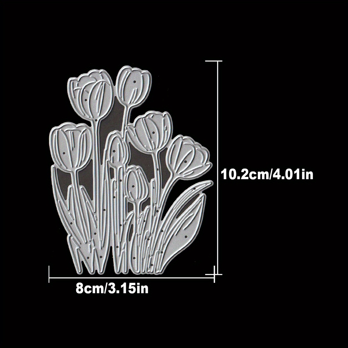 Original Lovely Beautiful Tulips Flowers Metal Cutting Dies Cut Die Birthday Wedding Decoration Paper Craft Mould Diy Scrapbooking & Stamping Stencils Supplies