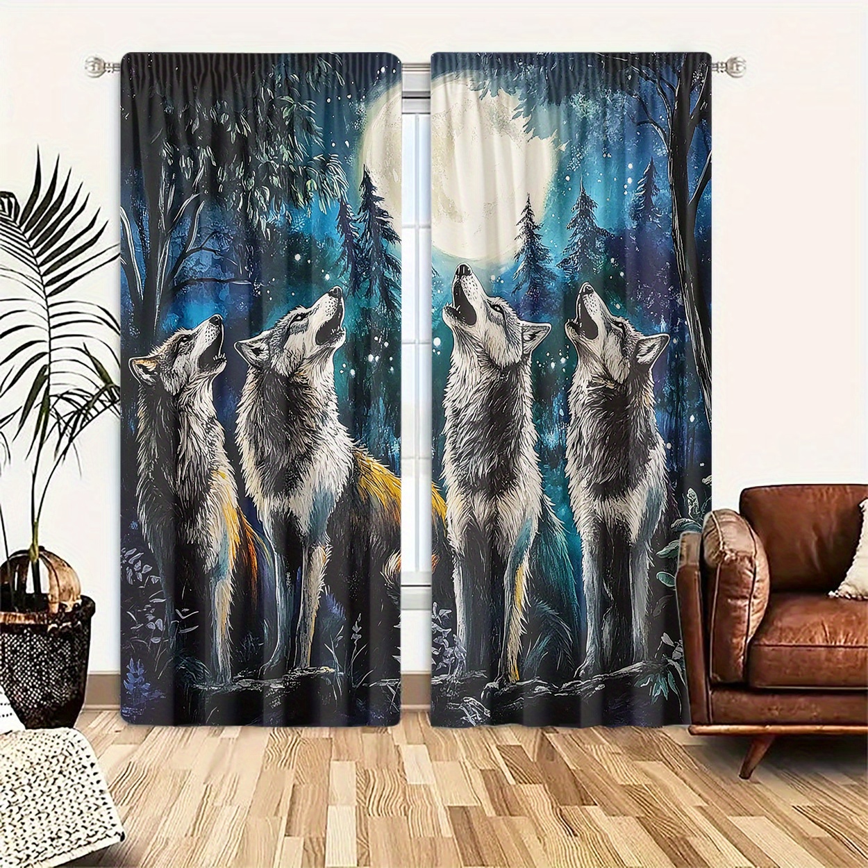 

2pcs, Polyester , Hd Pattern , Curtain, Suitable For , , And Decoration, , Suitable For Installation
