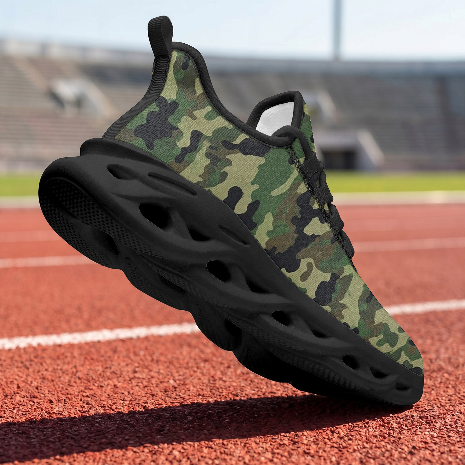 Men's Tactical Camo Print Plus Size Running Shoes, Comfortable