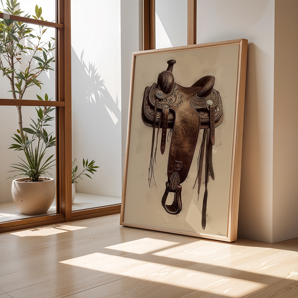 TEMU 2d Flat, Western Suitable For Western-themed Decor - Western Canvas Prints, Unframed Horse Riding Decor For Bedroom, Living Room, Ranch Gift,