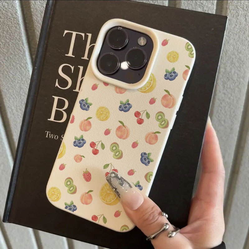 TEMU Phone Case: Vibrant Fruit Print Design Iphone Case Compatible With Iphone 17 Pro Max/16 Pro Max/14 Plus/15 Plus/15/13 Pro/12/11 - Premium Tpu,