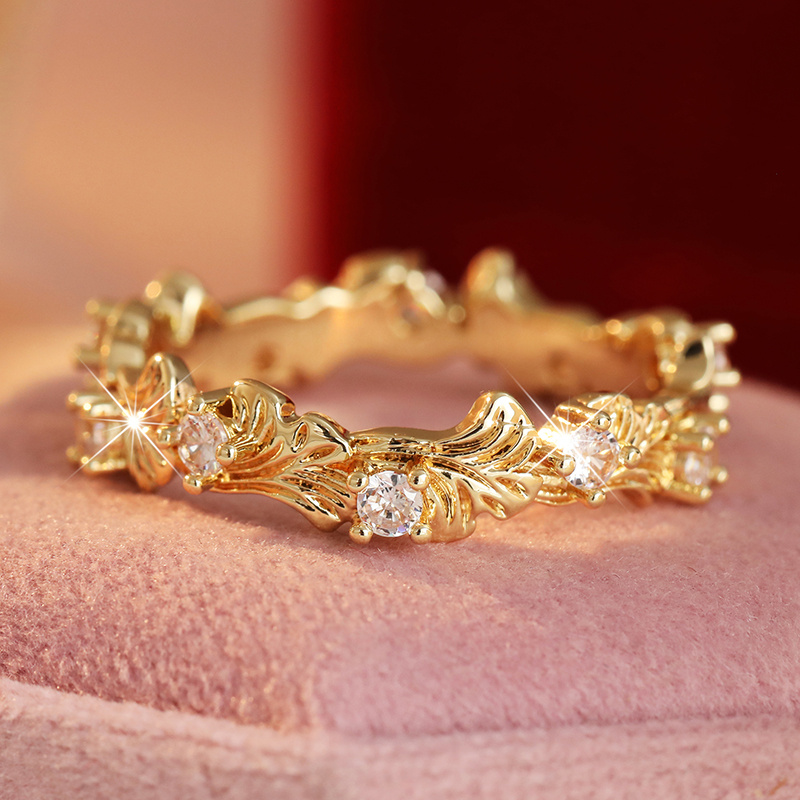 Bohemian Plated Ring with Sparkling Synthetic Stones, Gift