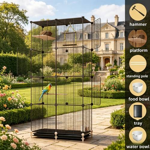 a64 style 148cm enormous bird villa 4 tier thickened 3 door anti escape with platform perch large parrot cage complete additions with 4 tier ultra large space thickened bird cage with wheels and tray universal for birds