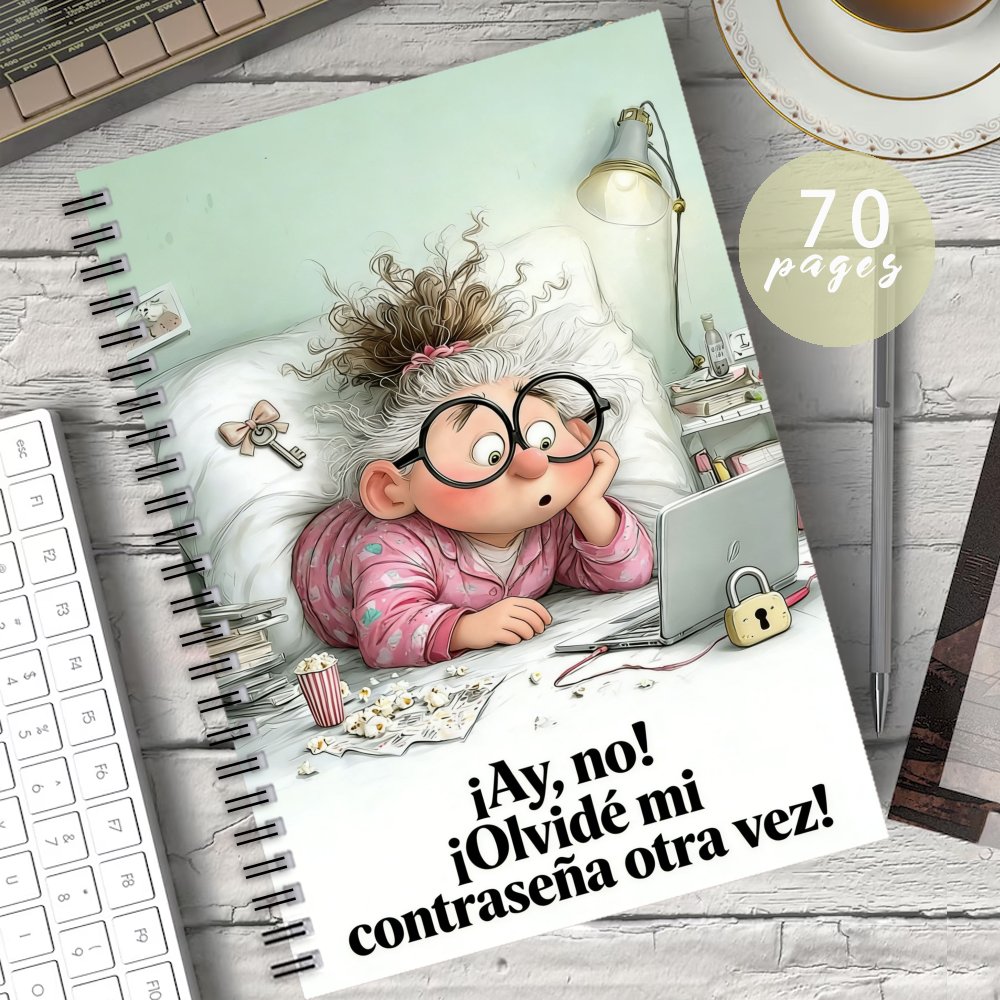 TEMU 1 Cuaderno de contraseñas en español con anillas en , diseñado para organizar información de de sesión de sitios web y gestionar contraseñas.