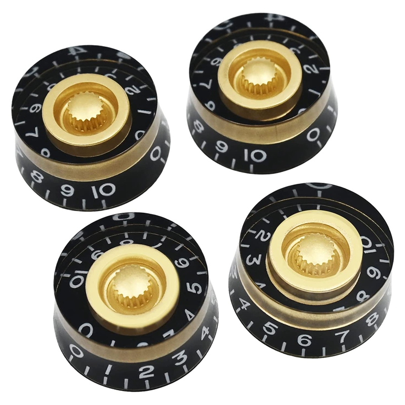 4pcs Volume Tone Speed Control Knobs for Les Paul LP Style Bass Electric Guitar Parts, Transparent Golden, Guitar Hardware, Volume Knobs, Retro Design, Stylish Knobs, Highquality Knobs, Smooth Finish, Replacement Knobs, Bass Parts
