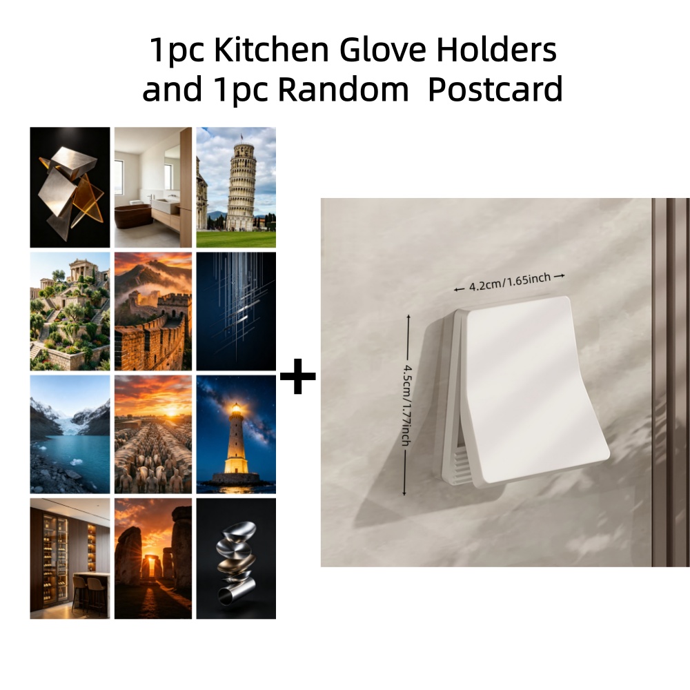 TEMU 2pcs Set (1pc Kitchen Glove Holder And 1pc Random Postcard), 1pc Kitchen Glove Holder, Hook For Dishwashing Gloves, Storage Rack For Household