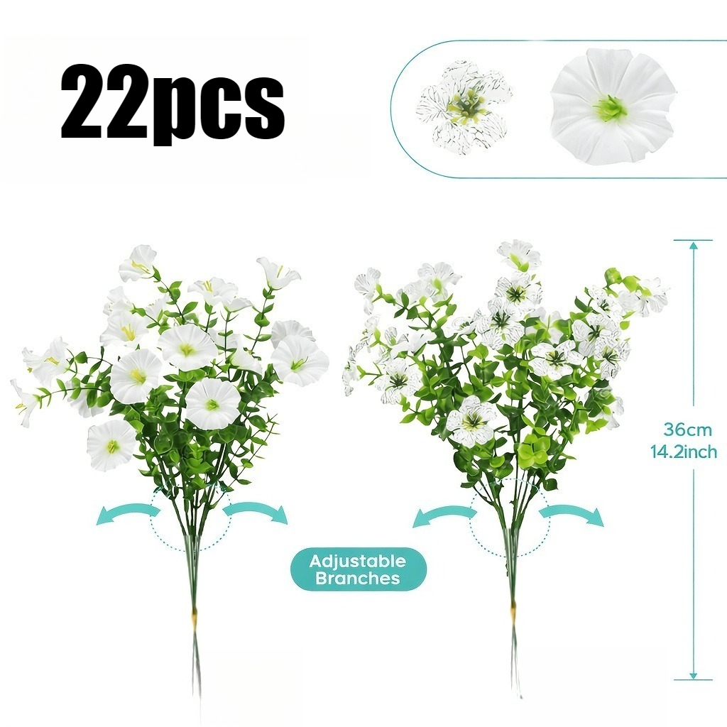 Image of 22bunches Flowers For Outdoors Faux Plants Outside Indoor, Realistic Uv Resistant Fake Daisy For Home Patio Garden Back Yard Front Porch Decor Spring Summer
