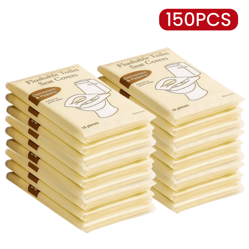 TEMU 150 pièces Couverture de Siège de Toilette - Coussin de Toilette Portable pour Voyage et Hôtel, Emballé Individuellement, Grande Taille