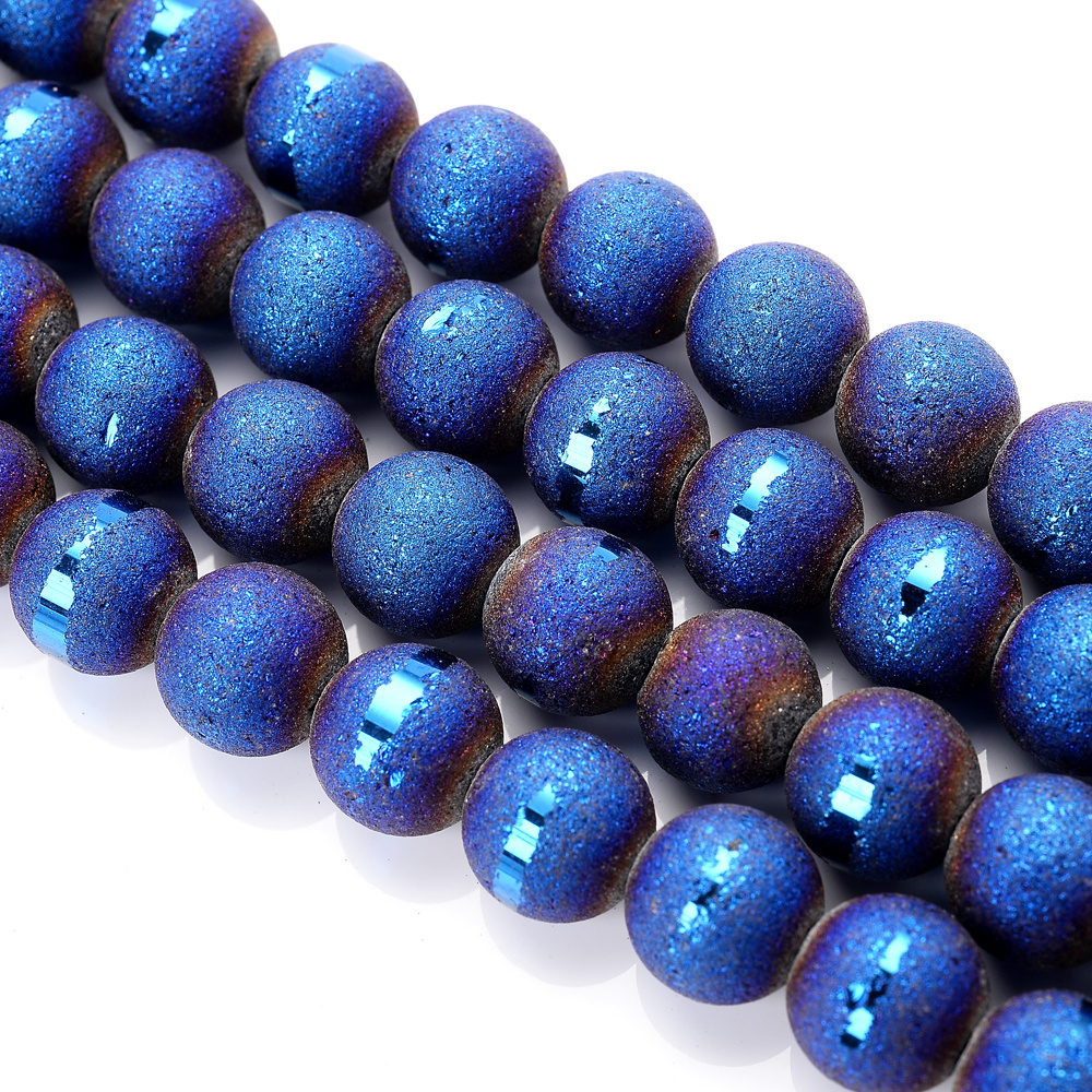 Electroplating Color Natural Stone Loose Spacer Beads