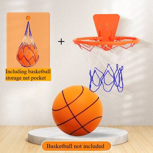 no drill basketball hoop with a storage net silent basketball stand wall mounted and foldable leisure activities an ideal gift for basketball enthusiasts the best present for friends