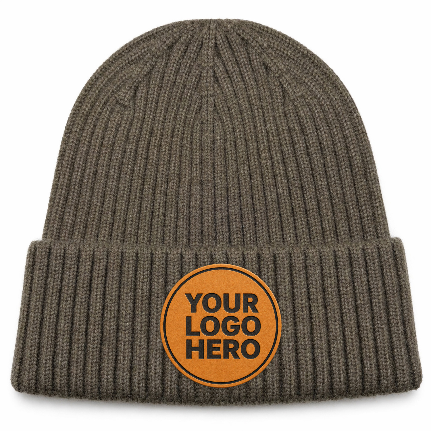 TEMU 1 stuk gebreide muts met eigen ontwerp, muts met rechthoekig patchlogo, gepersonaliseerde wintermuts met boord voor heren en dames