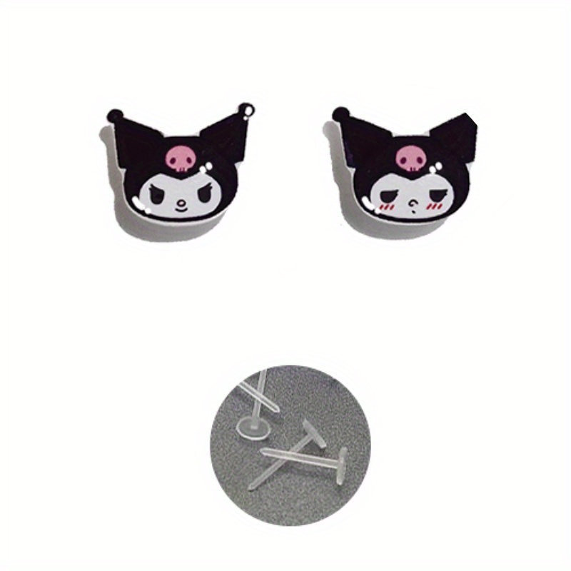 Cute Kuromi Ear Clips Studs, Without Battery