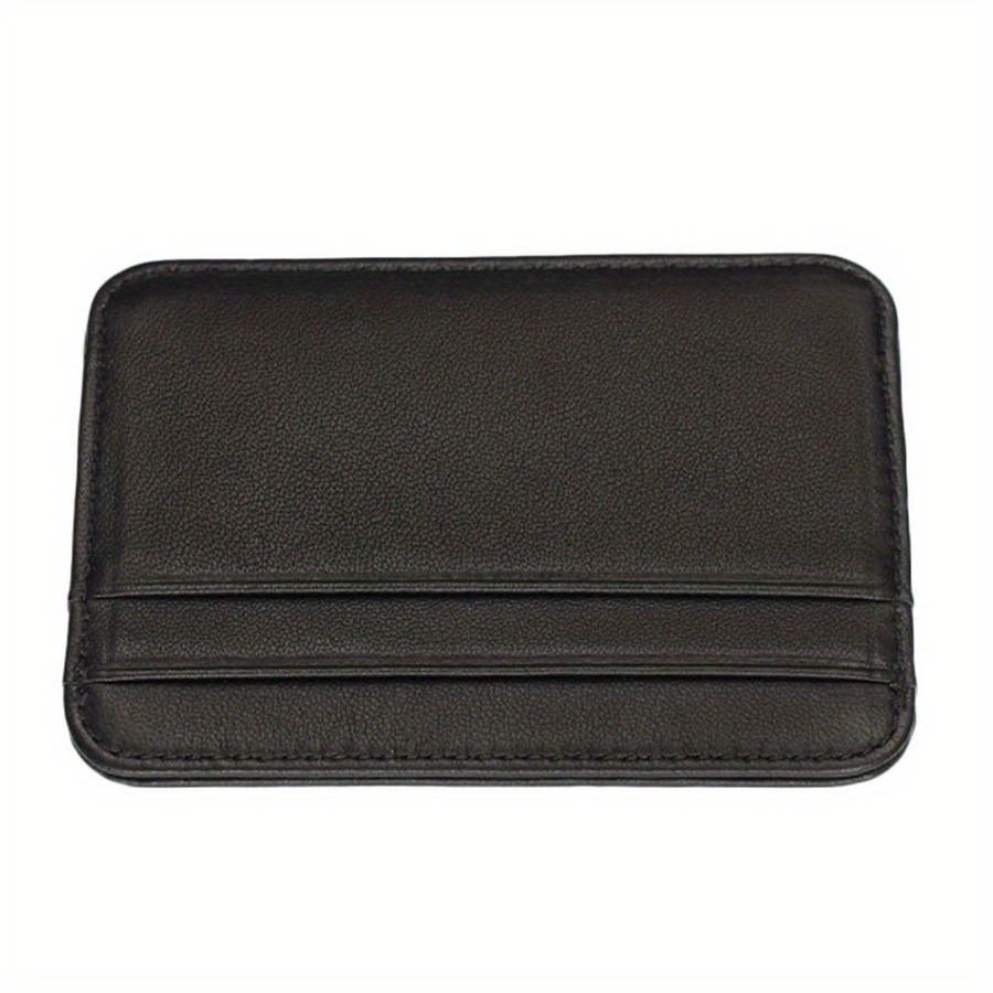 Image of Genuine Leather Card Holder Slim Business Card Id Holder Credit Card Case Thin Small Wallet For Men Cardholder Sticker