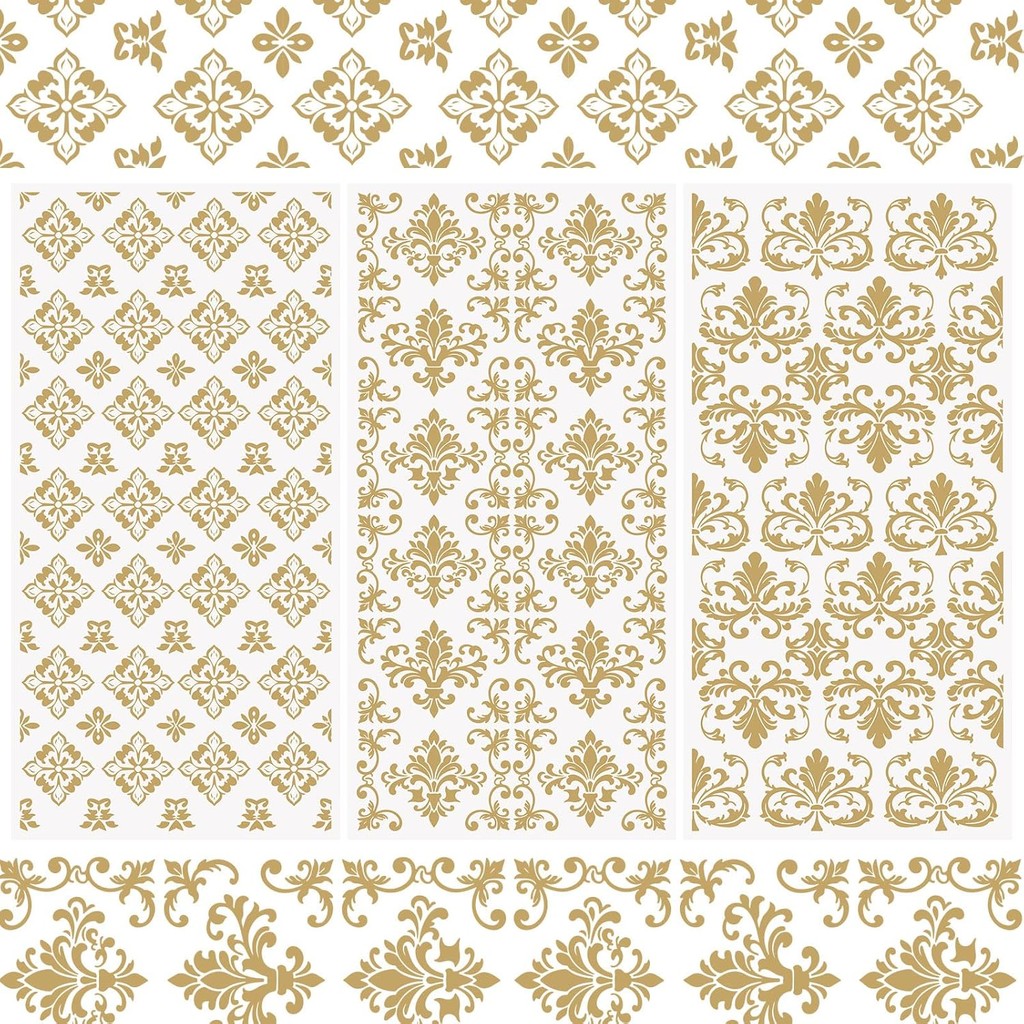 TEMU 3pcs Golden Vintage Rub On Transfer European Retro Scrapbook Window Waterproof For Diy Furniture Photo Albums, 15 * 30cm Sublimation Transfer